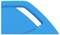 A section of a curved blue design with a white cut-out, serving as a design element.