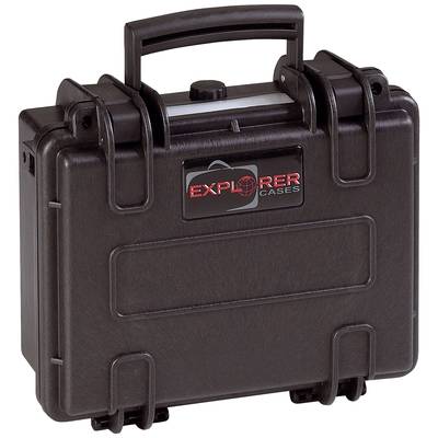 Black protective case with sturdy handle and locks, brand 'Explorer Cases'. Suitable for secure storage of sensitive equipment.