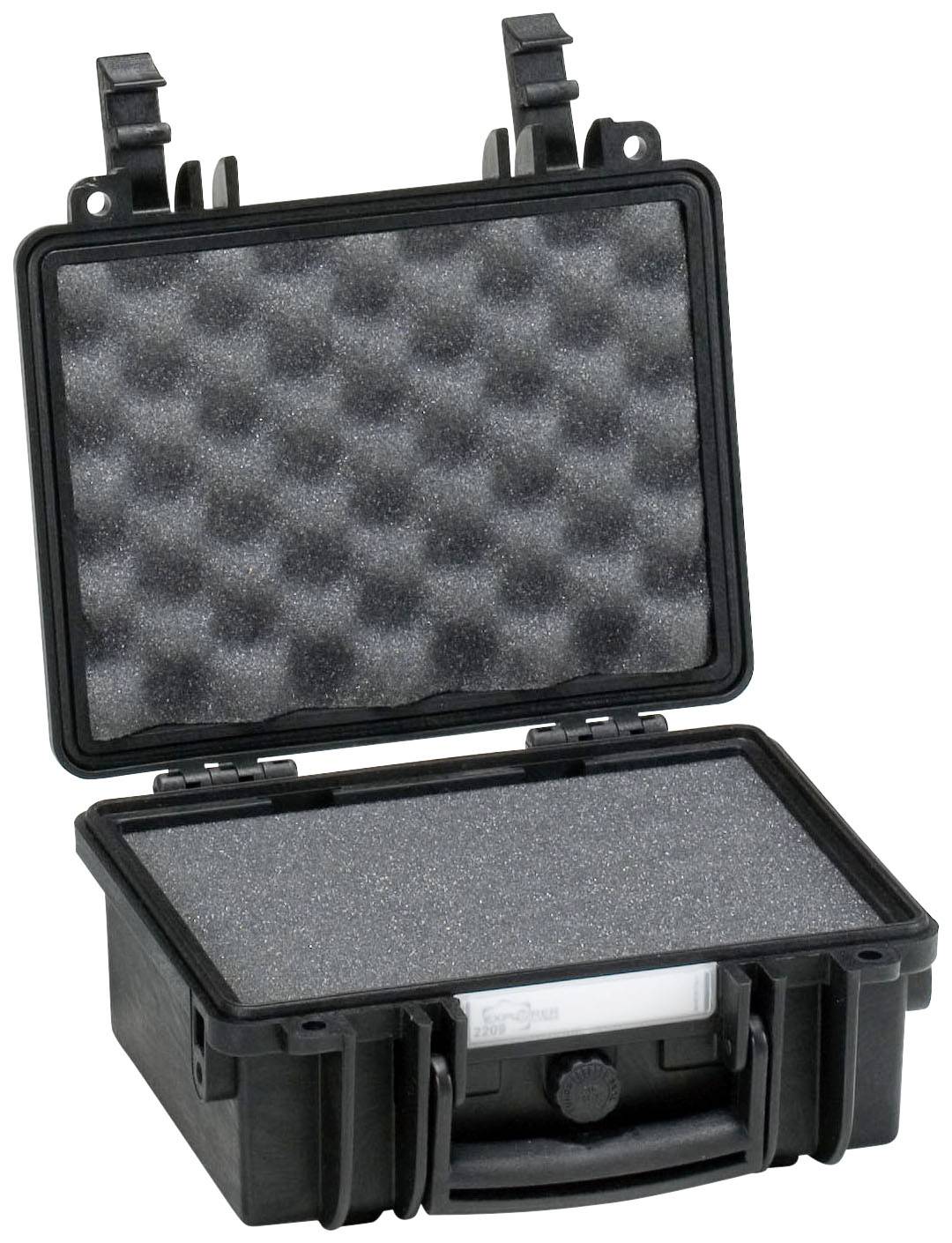 Open, black protective case with foam lining. Optimised for the safe transportation of delicate items.