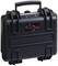 Black, robust suitcase with carry handle and locks, brand name 'Explorer Cases' on the front.