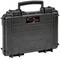 Black, robust suitcase with carry handle, suitable for protecting sensitive equipment. 'Explorer Cases' sticker on the front.