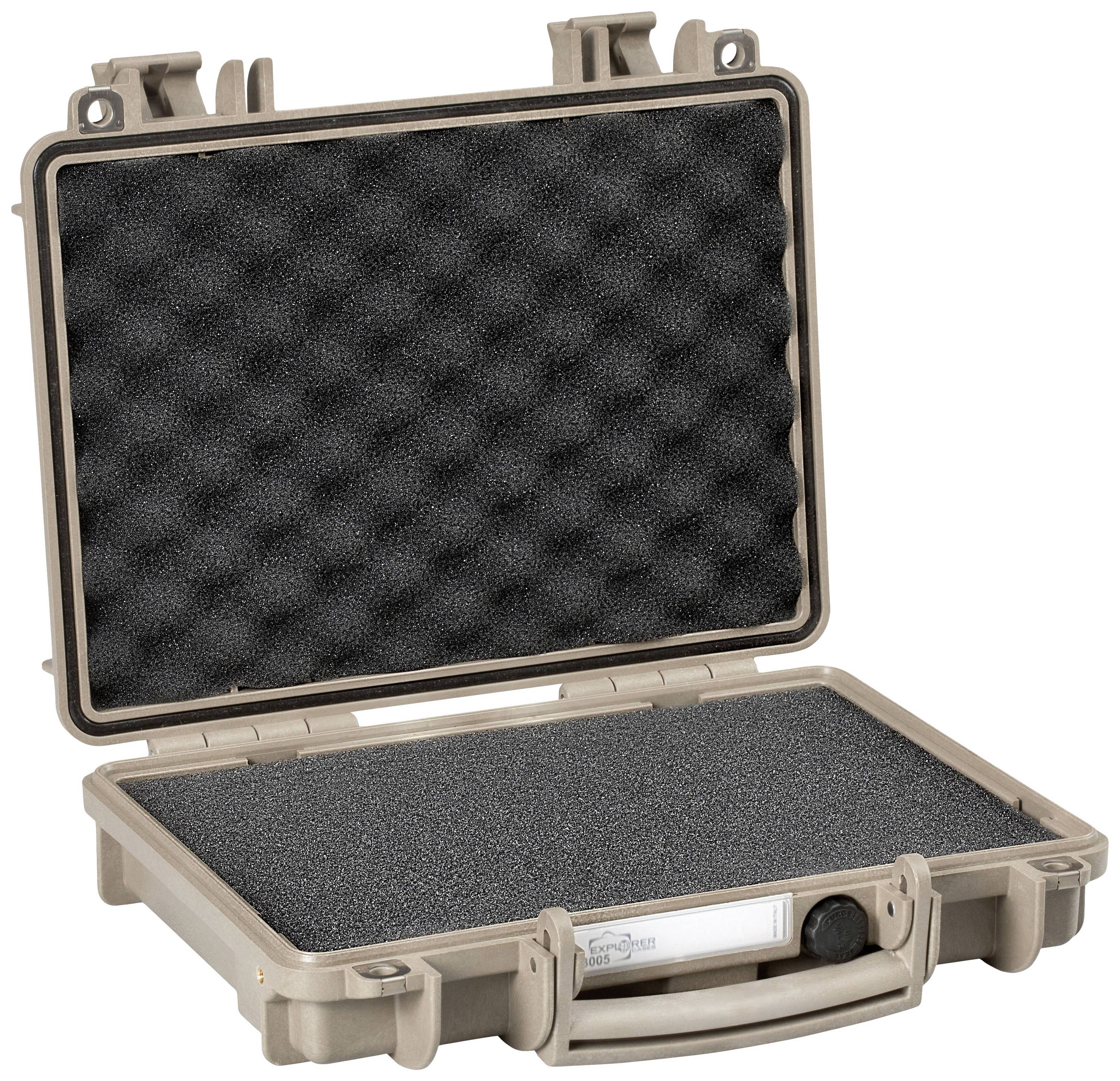 Opened plastic case with dark foam padding, suitable for the safe transportation of delicate items.