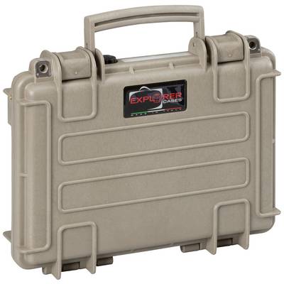 A robust, beige protective case with a handle and 'Explorer Cases' logo on the front, suitable for the secure transportation of equipment.