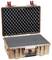 An open, robust case with foam padding, suitable for the secure transportation of delicate equipment or tools.