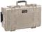 A beige, robust suitcase with a black carry handle, rectangular in shape, featuring the 'Explorer Cases' logo on the front.