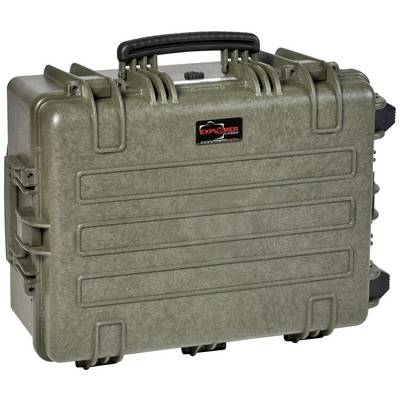 A robust, olive green hard-shell suitcase with handle and locks, suitable for the secure transportation of equipment.