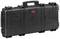 Black, robust camera case with red 'RED' logo, featuring a sturdy handle and multiple locks for secure equipment storage.