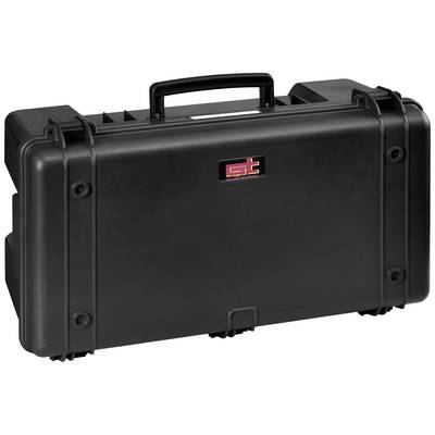 A robust black transport case with a carrying handle. A small 'GT' logo is visible on the case.