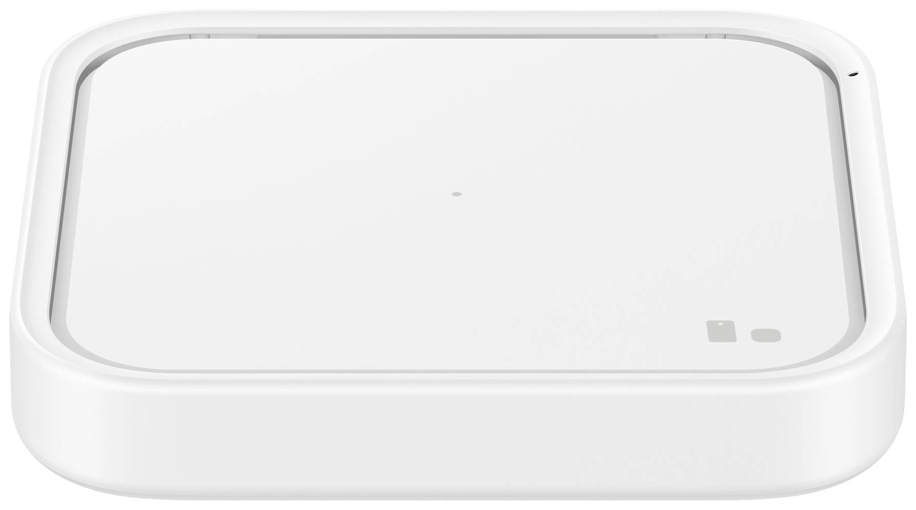 A rectangular, white electronic device with rounded edges.