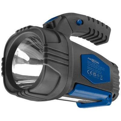 A black and blue, portable torch with robust design. Ideal for outdoor activities after dark.