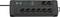 Black power strip with a switch, indicator light, and eight round outlets, shown from above on a white background.