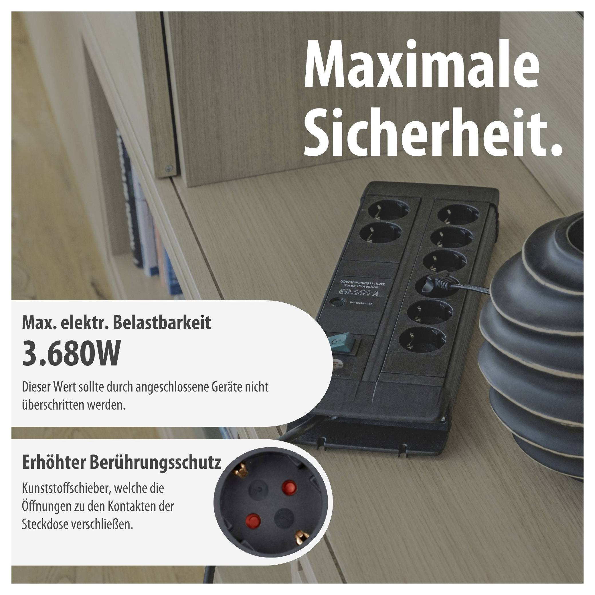Brennenstuhl 1256000678 Surge protection power strip Black PG connector 1 pc(s)-4