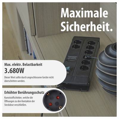 Brennenstuhl 1256000678 Surge protection power strip Black PG connector 1 pc(s)-4