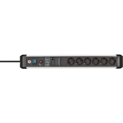 Image of Brennenstuhl 1391010600 Surge protection power strip Aluminium (anodised), Black PG connector 1 pc(s)