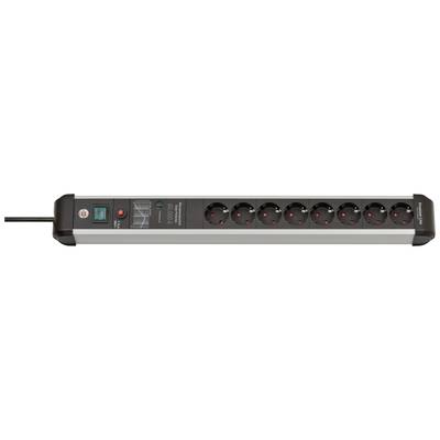 Image of Brennenstuhl 1391010800 Surge protection power strip Aluminium (anodised), Black PG connector 1 pc(s)