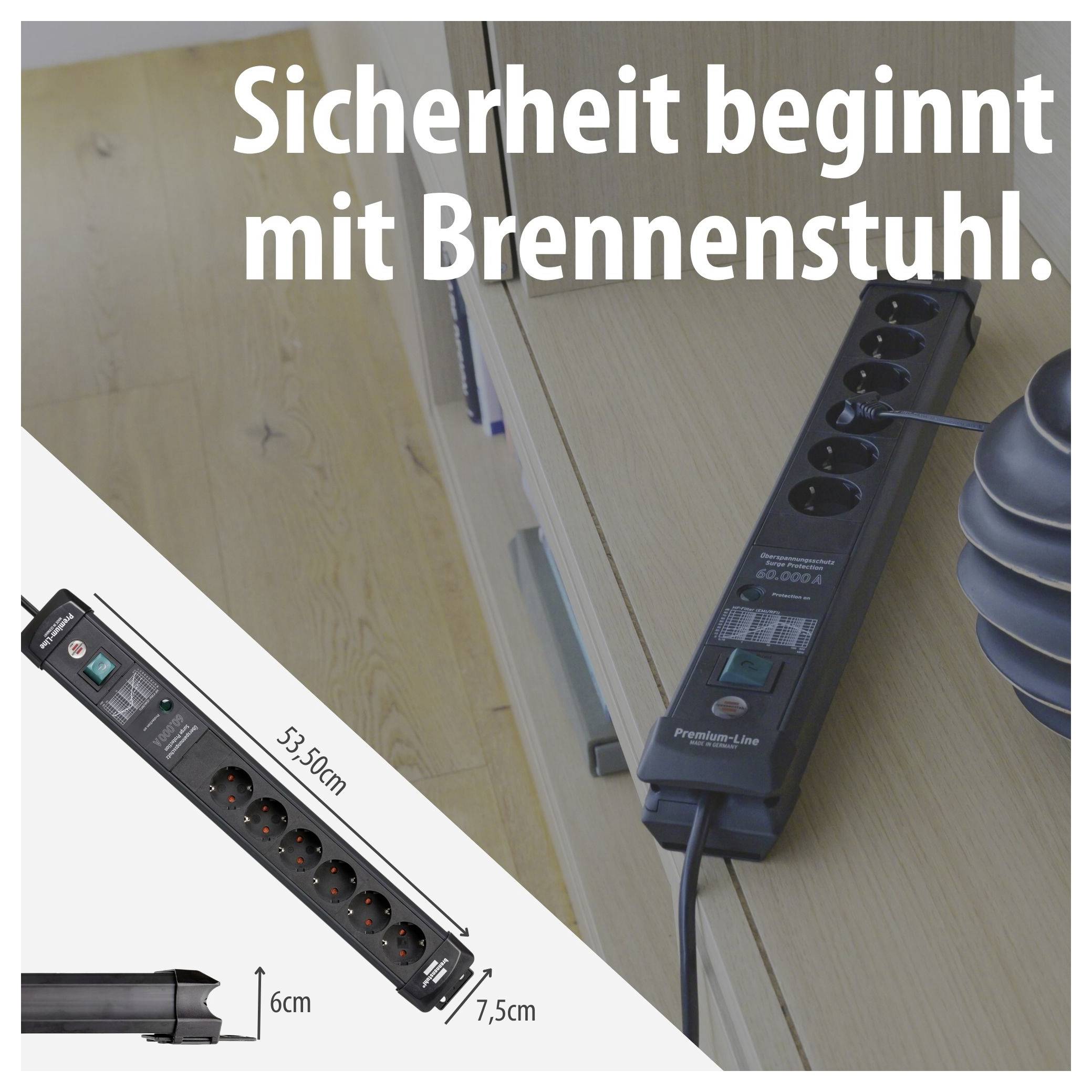 Brennenstuhl 1951160401 Surge protection power strip Black PG connector 1 pc(s)-7