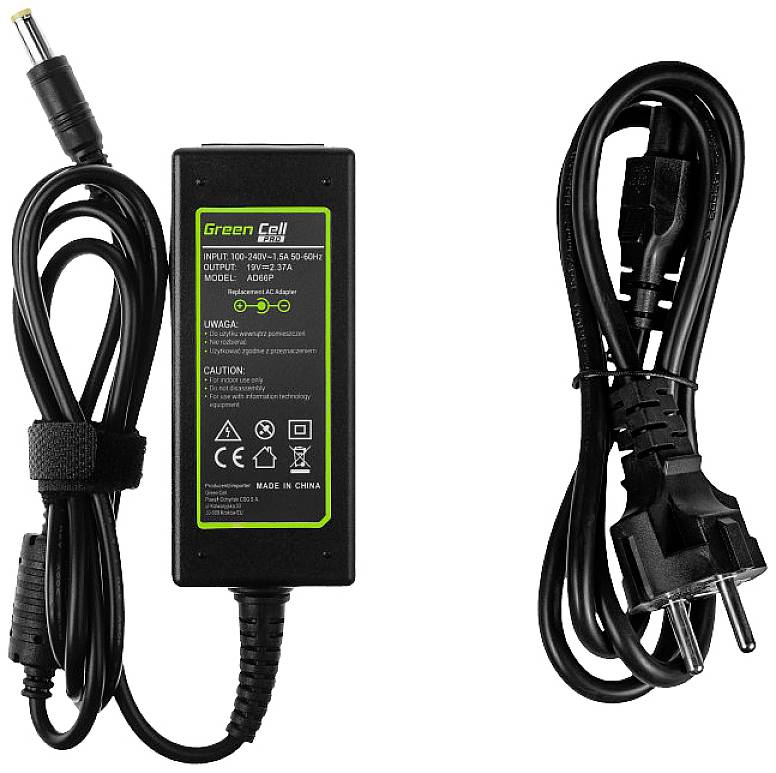 Green Cell AD66P Laptop PSU 45 W 19 V 2.37 A Suitable for brands: Acer-0