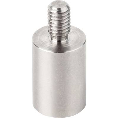 A silver metal cylinder screw with a thread at one end.