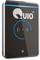 Black RFID reader with blue LED light ring on the front, brand name 'QUIO' displayed at the top.