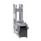 A ticket printer with a robust metal casing and multiple rolls is shown in a perspective view.