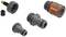 Various Gardena garden hose connectors in grey and orange, including couplings and adapters for different connection options.
