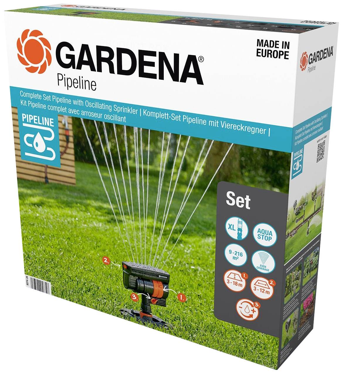 GARDENA Sprinkler system 08274-34 Pipeline square sprinkler starter set-1