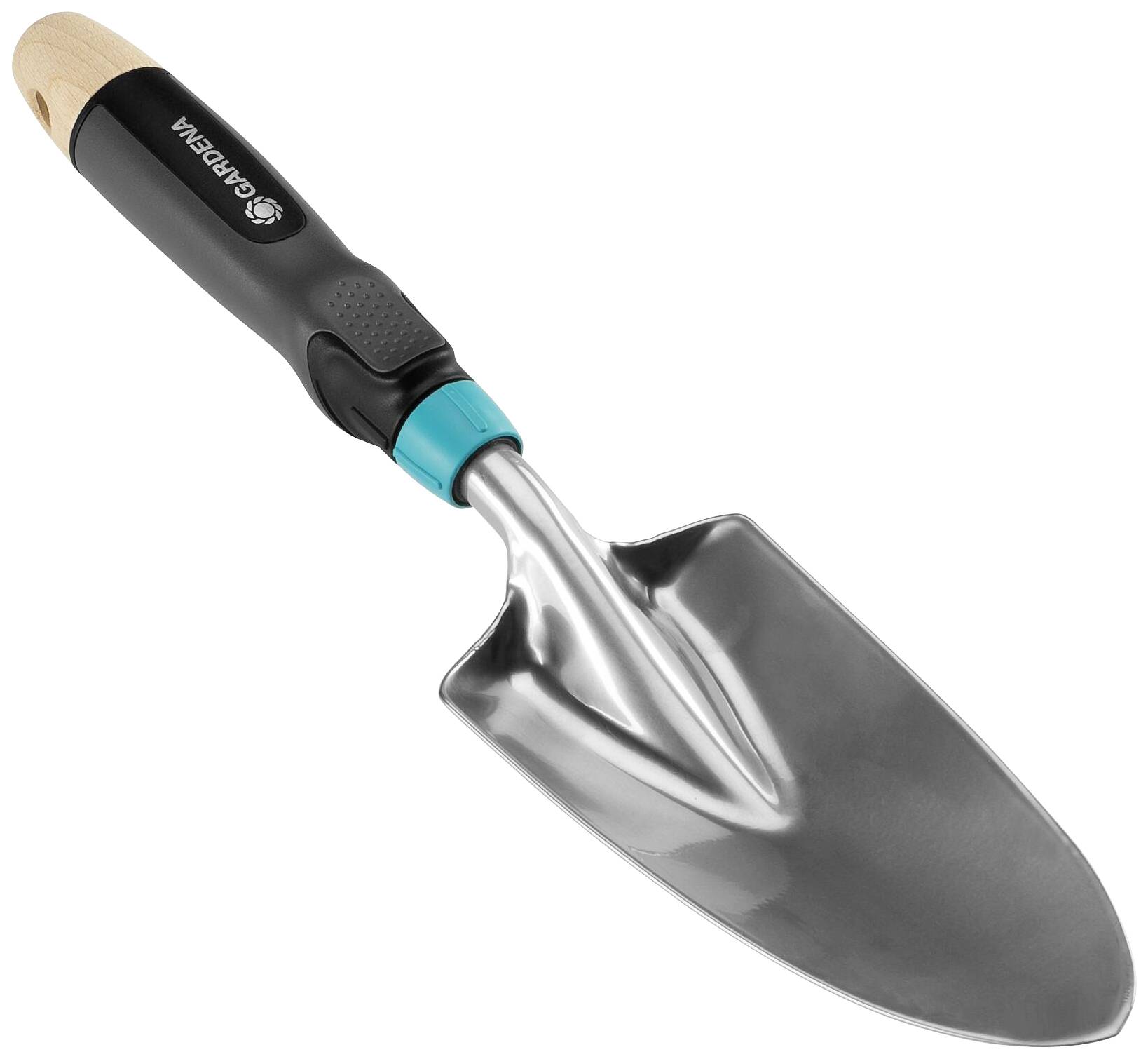 'Garden trowel with an ergonomic handle and stainless steel blade, suitable for gardening tasks.'