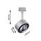 A silver, cylindrical light fitting with dimensions: height 165 mm, diameter 98 mm, lamp head tilt 60 mm.