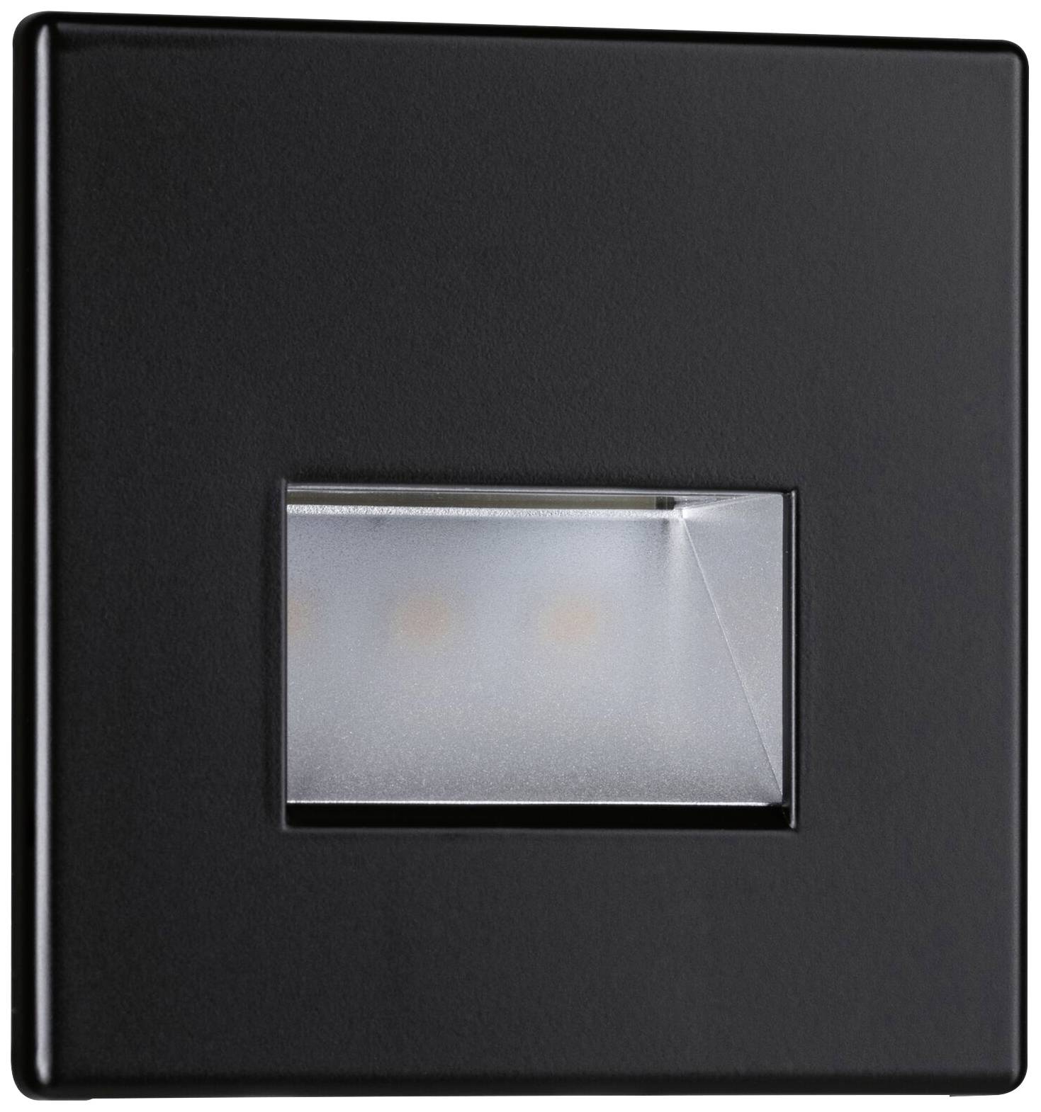 Black LED wall recessed light with rectangular design, suitable for modern interior or stairwell lighting.