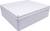 A white, square plastic enclosure with rounded corners and side openings, suitable for electrical installations.