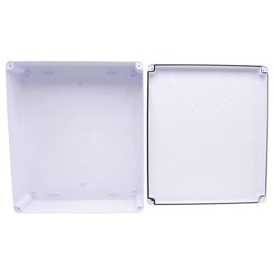 A rectangular, empty plastic enclosure with the lid removed, shown from above. Ideal for electronic projects.