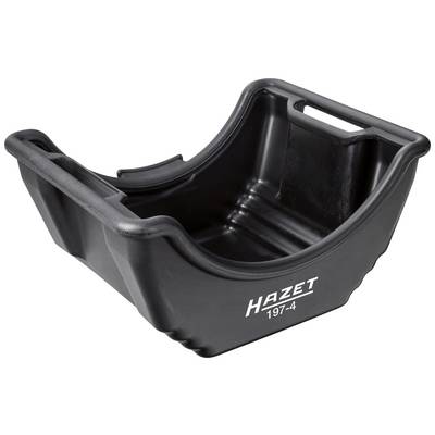 Black plastic oil collection container by Hazet, model 197-4, for collecting used oil during vehicle maintenance.