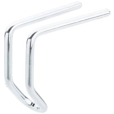 A silver, Z-shaped metal hook with two parallel ends, commonly used for hanging bicycles or heavy objects.
