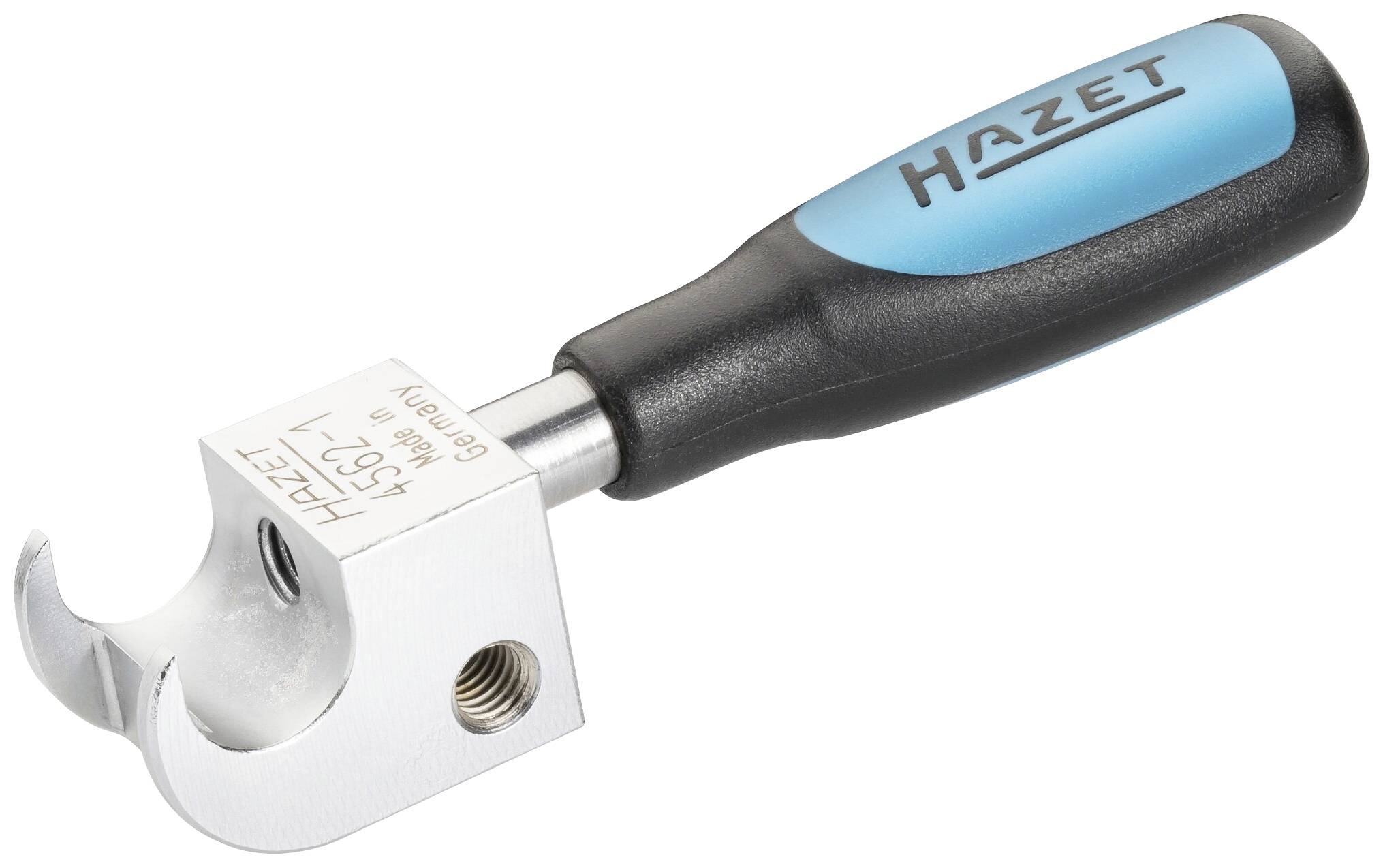 Hand tool by Hazet with a black handle and silver hook-shaped head. Suitable for specific automotive repair work.