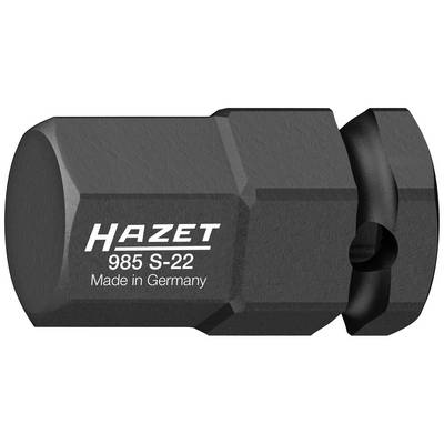 Hazet socket wrench, Model 985 S-22. Made in Germany. Hexagonal shape, black, for professional mechanic applications.