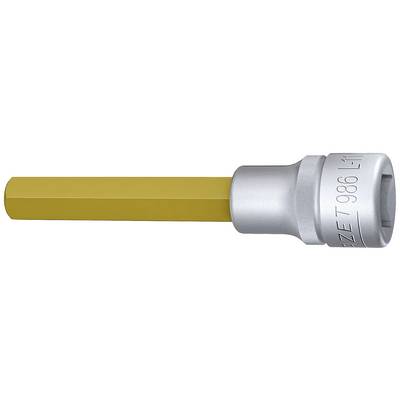 Yellow hex allen key bit with silver socket adaptor, suitable for machine or manual use.