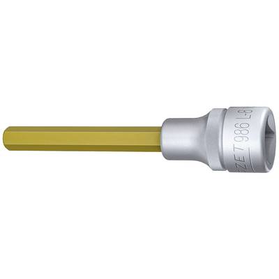 A golden hexagonal bit with a silver holder, designed for use in tool attachments.