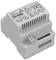 A grey electrical device for installation in control panels, with various technical specifications such as voltage and current printed on it.