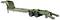 Green heavy-duty trailer with multiple axles and coupling, suitable for transporting heavy vehicles or machinery.