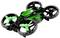 A black and green quadcopter drone, suitable for both indoor and outdoor flights.