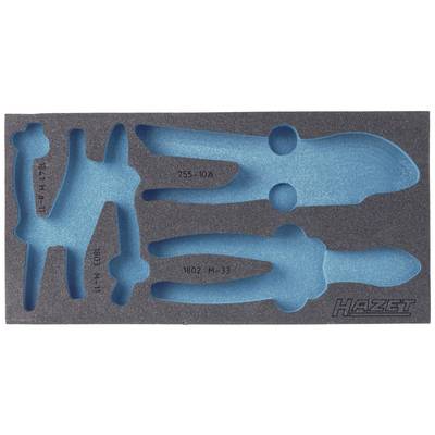 Tool holder foam insert with moulded recesses for 4 tools. Precisely fitted for the specified Hazet tools.