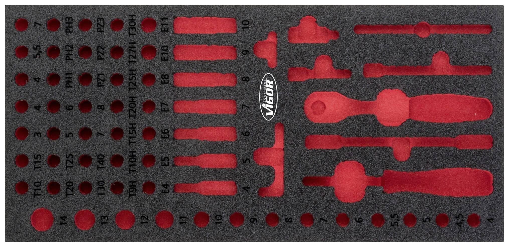Vigor V4971-L V4971-L Foam insert (L x W) 393 mm x 188 mm