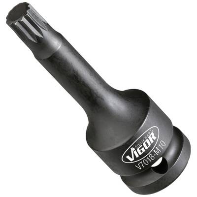 Black VIGOR Multi-Tooth Bit, Model V7018-M10, made of metal. Tool for technical applications.
