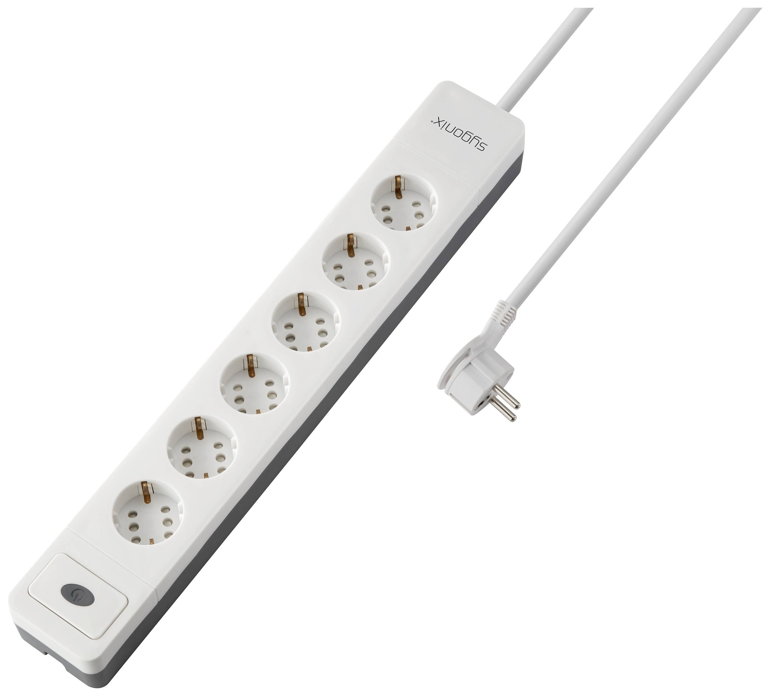 Image of Sygonix SY-5145332 Power strip (+ switch) 12x White, Grey PG connector 1 pc(s)
