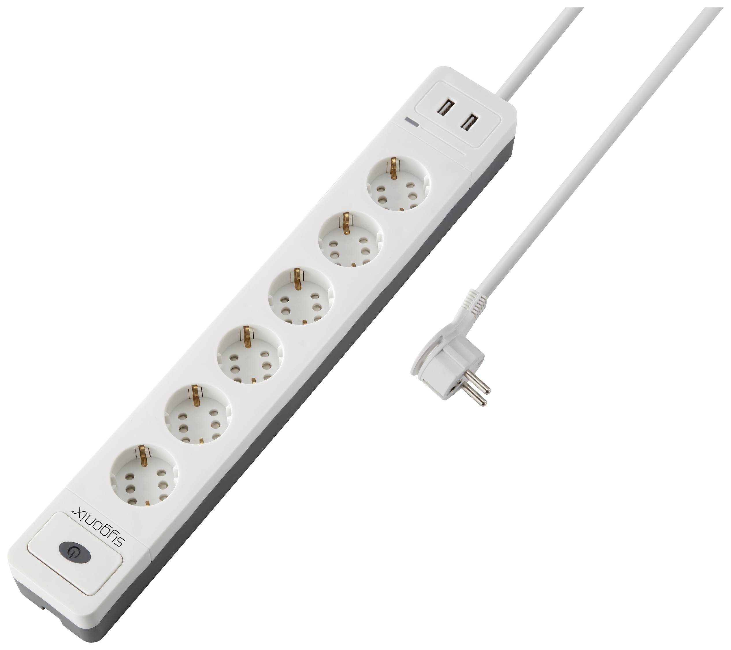 Image of Sygonix SY-5145334 Power strip 12x White, Grey PG connector 1 pc(s)
