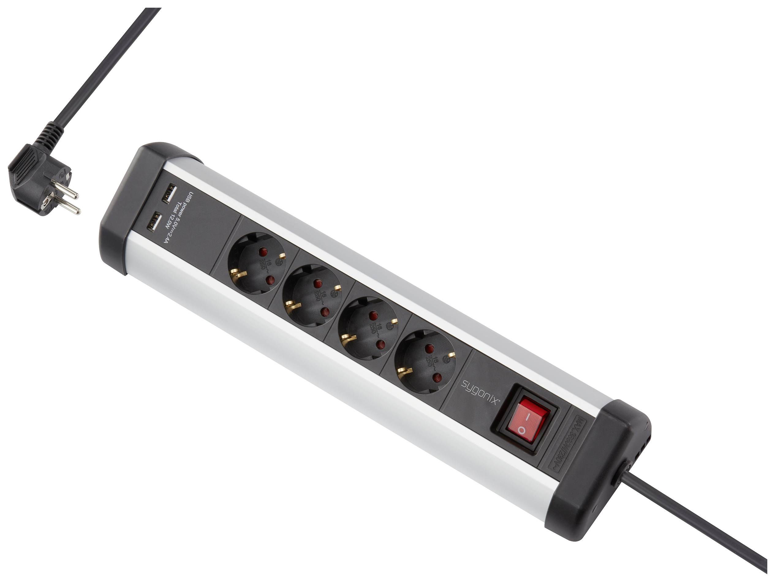 Image of Sygonix SY-5145336 Worktop socket Black, Silver PG connector 1 pc(s)