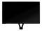 A black, rectangular computer screen on a white background. The screen is switched off and slightly reflective.