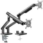 Fully movable table holder with spring system for 2 flat screens