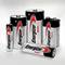 Batteries of various sizes, brand 'Energizer Max', in a grouped arrangement. Includes AA, C, D and 9V types.