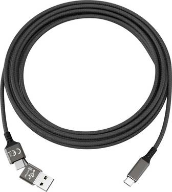 Smrter USB cable USB 2.0 USB-C® plug, USB-C® plug 1.00 m Multicolour incl. USB SMRTER_SPEEDY_C_BK